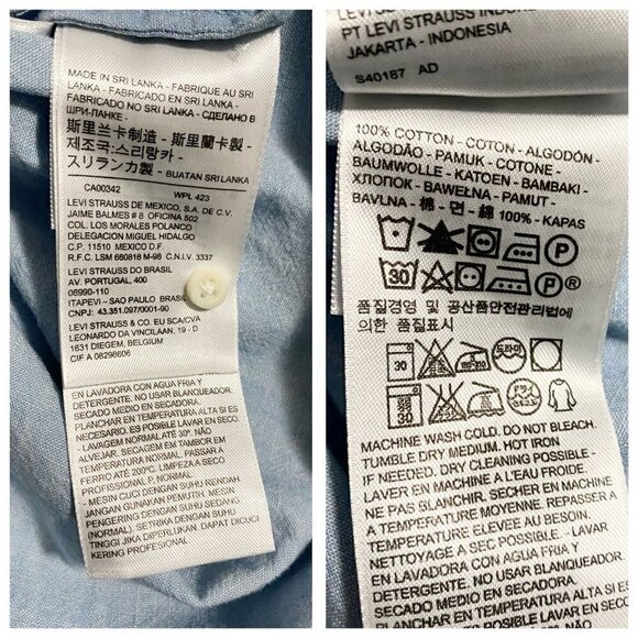 Levi,s cotton chambray lace front top, size S - Picture 9 of 13